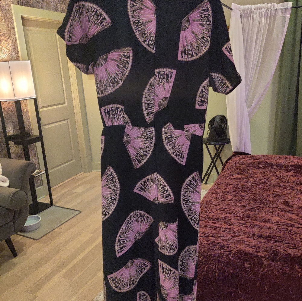 Ann Taylor Black and Pink Fan dress, size 14 - Picture 7 of 13